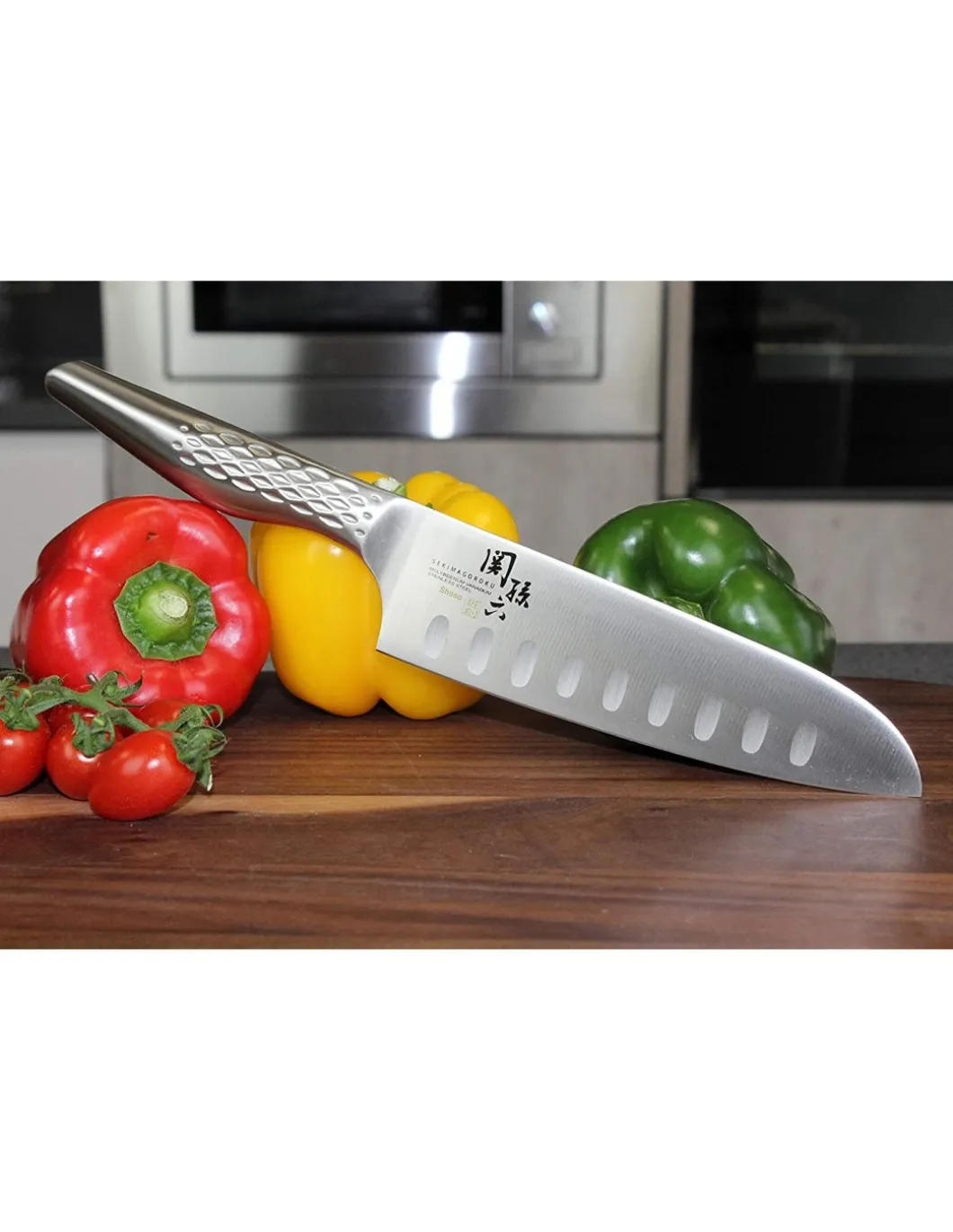 Coltello Santoku Olivato Seki Magoroku Shoso 16,5 cm