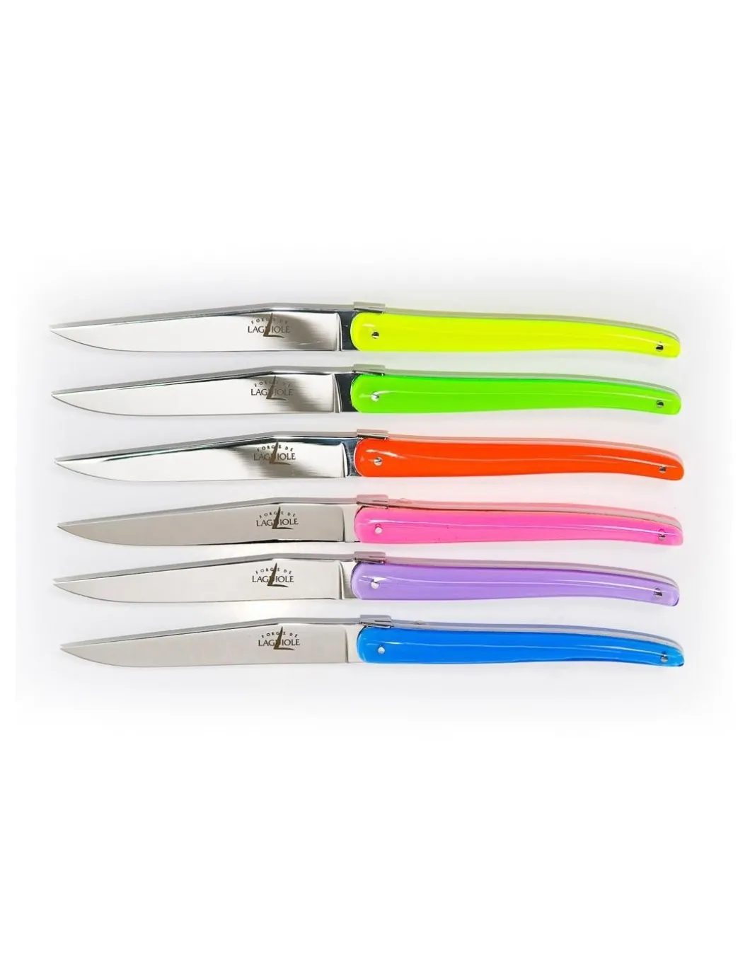 Forge de Laguiole - Set Coltelli da Bistecca Wilmotte Fluo 6pz - Coltelleria Lorenzi Milano