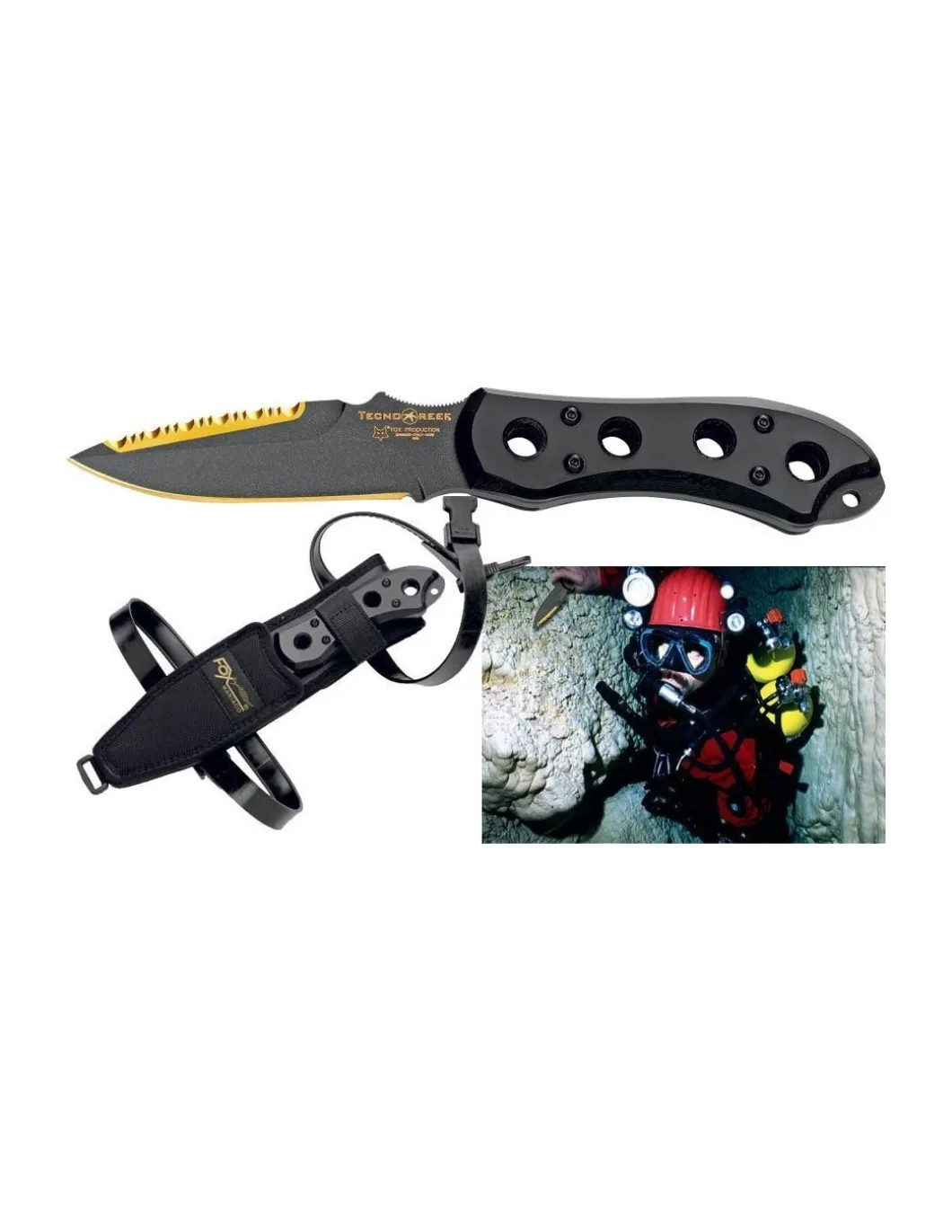 Fox - Coltello da Sub/combact Tecnoreef 468 - Coltelleria Lorenzi Milano