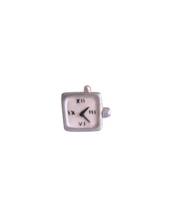 Il Travaso delle Idee - Gemelli a forma di orologio argento quadrato - Coltelleria Lorenzi Milano
