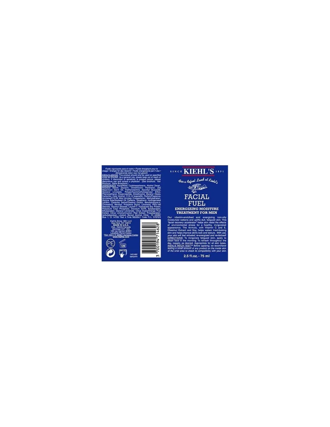 Kiehl's - Facial Fuel for men - Coltelleria Lorenzi Milano