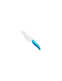 Kyocera - Santoku con lama in ceramica  da 14 cm Manico in Abs Blu elettrico  FK 140 WH - Coltelleria Lorenzi Milano