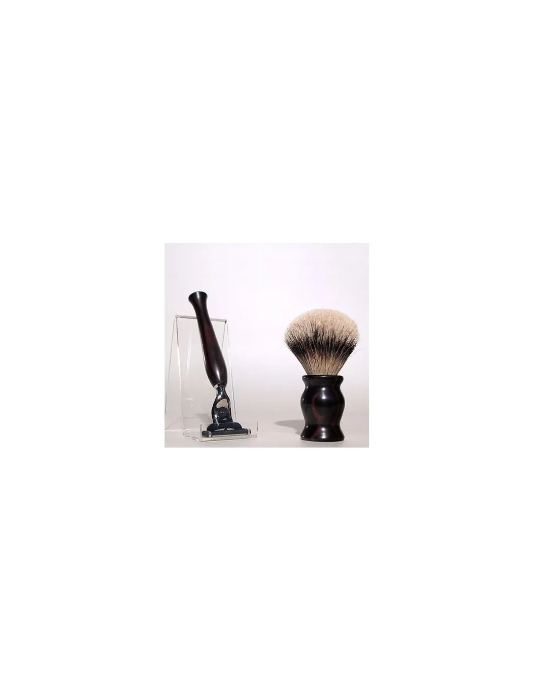 Lorenzi - Set pennello da barba e rasoio in ebano - Coltelleria Lorenzi Milano