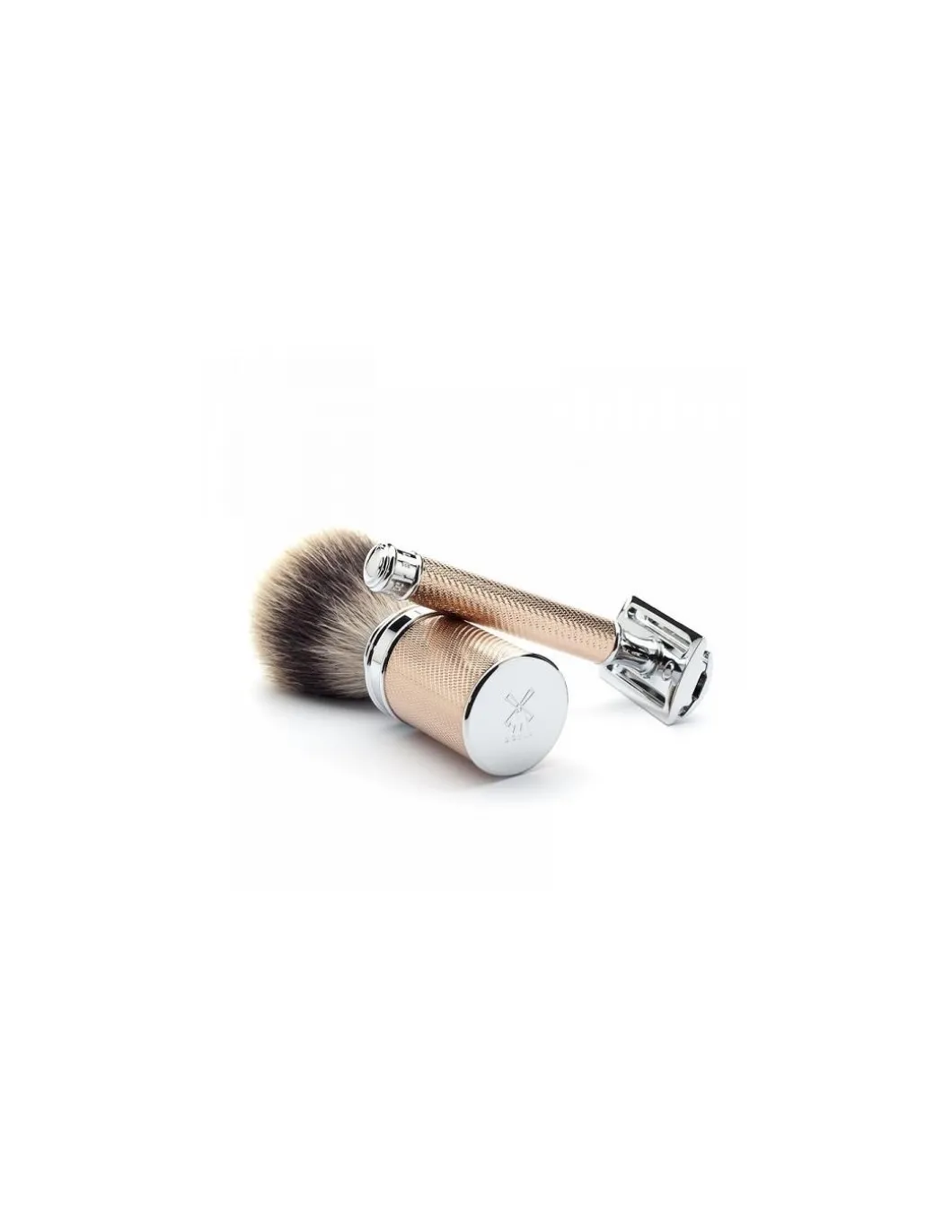 Mühle - Rasoio Tradizionale Rose Gold R89 e Pennello da Barba con Supporto - Coltelleria Lorenzi Milano