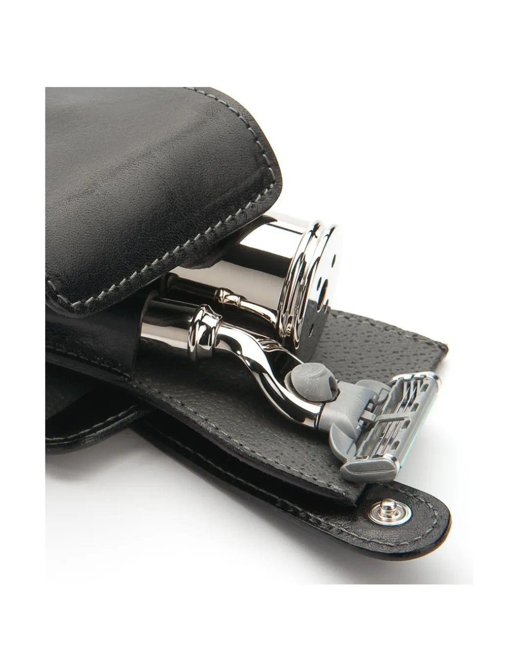 Mühle - Set da Viaggio Rasoio Mach3 e Pennello Cromato - Coltelleria Lorenzi Milano