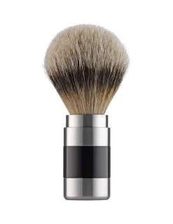 PILS - Pennello da Barba in Tasso e Acciaio Inox Satinato Nero 104RWE21 - Coltelleria Lorenzi Milano