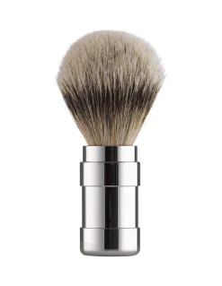 PILS - Pennello da Barba in Tasso e Acciaio Inox Cromato 101RWL21 - Coltelleria Lorenzi Milano