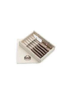 Set 6 coltelli Bistecca America filo liscio Noce Linea 1896