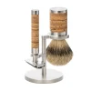 Set Rasoio Tradizionale e Pennello Tasso Legno di Betulla Rocca
