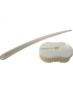 Spazzola da Bagno Manico Bianco Setole Maiale