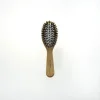 Spazzola per Capelli Pneumatica Ovale Ciuffo Nylon e Setole Manico Legno