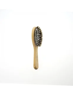 Spazzola per Capelli Pneumatica Ovale Ciuffo Nylon e Setole Manico Legno