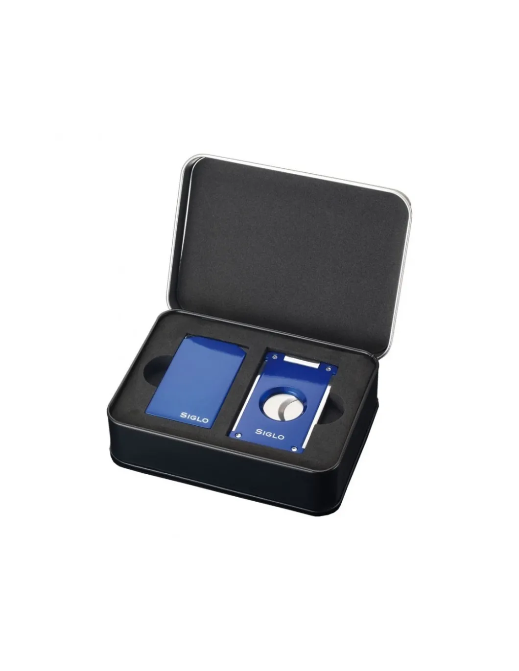 Vibrant Accessories Set Accendino e Tagliasigari Blue
