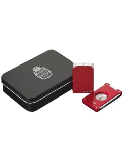 Vibrant Accessories Set Accendino e Taglia Sigari Rosso
