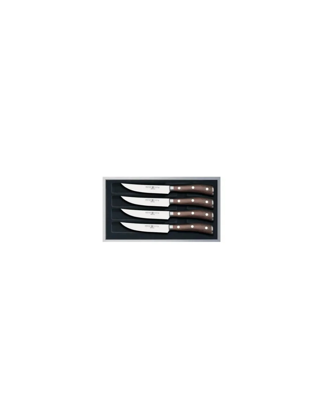 Wüsthof - Set 4 pezzi Coltelli da Bistecca - Ikon Ebano Mod. 9706 - Coltelleria Lorenzi Milano